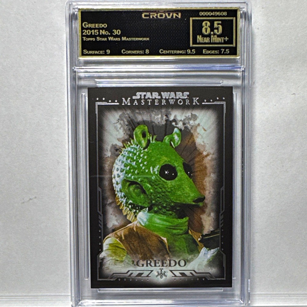 Crown Near Mint+ 8.5 Topps 2015 Star Wars Masterwork Greedo #30
